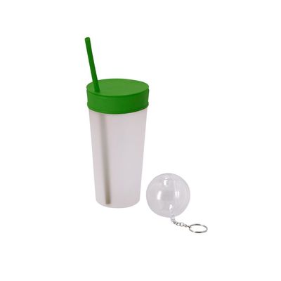 Cubrevasos con pajita y estuche llavero