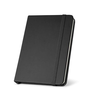Cuaderno A5 con páginas rayadas y cierre elástico Negro
