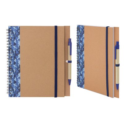 Cuaderno A5 Camuflaje Colores con Bolígrafo Azul