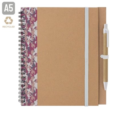 Cuaderno A5 Camuflaje Colores con Bolígrafo BU