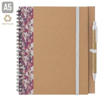 Cuaderno A5 Camuflaje Colores con Bolígrafo
