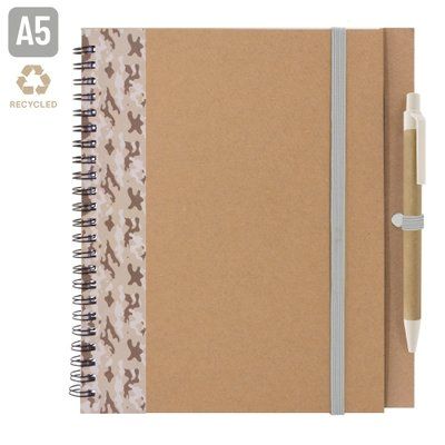 Cuaderno A5 Camuflaje Colores con Bolígrafo