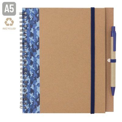 Cuaderno A5 Camuflaje Colores con Bolígrafo