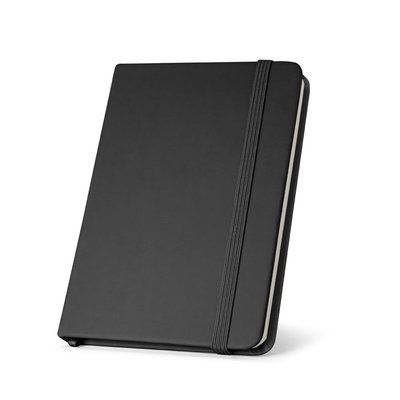 Cuaderno A5 con páginas rayadas y cierre elástico Negro
