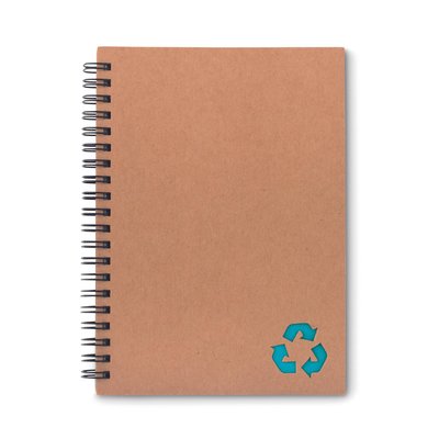 Cuaderno ecológico de cartón reciclado y con anillas 13x18,5 cm Turquesa