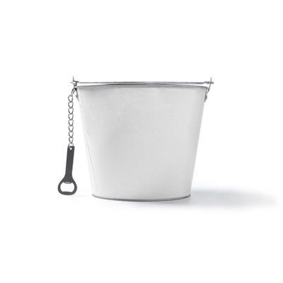 Cubo metálico con abridor 6L Blanco
