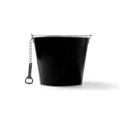Cubo metálico con abridor 6L Negro