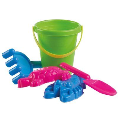 Cubo de playa con 5 herramientas para niños