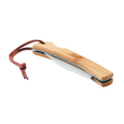 Cuchillo inox Plegable de Bambú