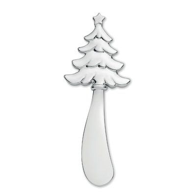 Cuchillo Queso Forma Árbol Navidad Plata Mate