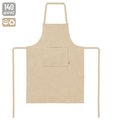 Delantal de algodón con cinta extra larga y bolsillo