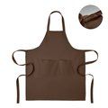 Delantal de algodón orgánico con doble bolsillo Chocolate