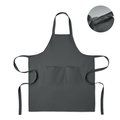 Delantal de algodón orgánico con doble bolsillo Gris Piedra