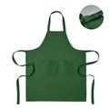 Delantal de algodón orgánico con doble bolsillo Verde Oscuro