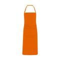 Delantal largo de popelina Naranja UNICA