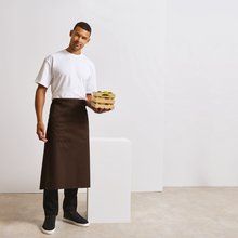 Delantal algodón con bolsillo Brown