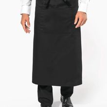Delantal extra-largo con bolsillo delantero Black