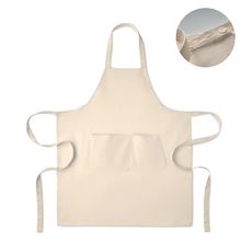 Delantal algodón orgánico con bolsillo doble Beig