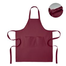 Delantal de algodón orgánico con doble bolsillo Burdeos