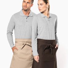 Delantal mediano con bolsillo de canguro Beige
