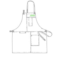 Delantal multibolsillos de algodón canvas y polipiel | Esquina superior izquierda | 90 x 25