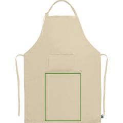 Delantal Algodón Fairtrade 180gr/m2 y Bolsillo | Frontal inferior | 300 x 400