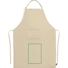 Delantal Algodón Fairtrade 180gr/m2 y Bolsillo | Frontal inferior | 200 x 300