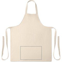 Delantal algodón orgánico con bolsillo doble | FRONT BELOW POCKET | 380 x 240