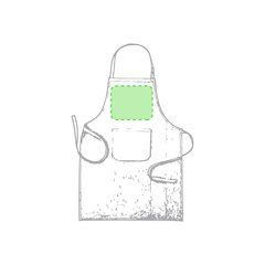 Delantal largo ecológico de algodón orgánico y bolsillo frontal | En el pecho | 220 x 180