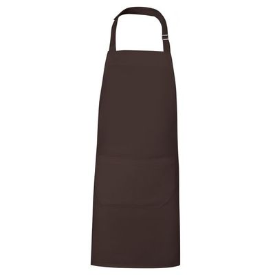 Delantal Largo Ajustable Algodón 2 Bolsillos Chocolate UNICA