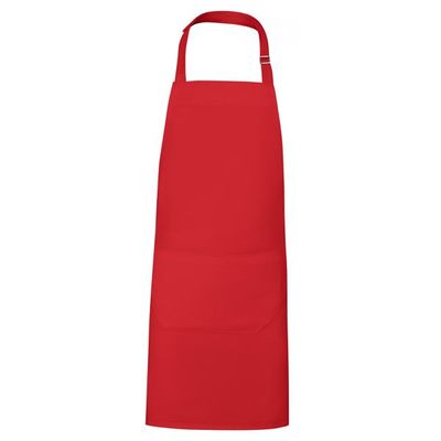 Delantal Largo Ajustable Algodón 2 Bolsillos Rojo UNICA