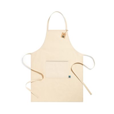 Delantal 100% Algodón Fairtrade con Bolsillo Natu