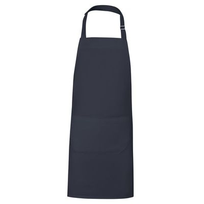 Delantal Largo Ajustable Algodón 2 Bolsillos Marino UNICA