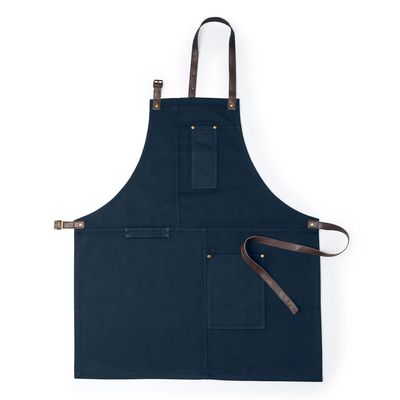 Delantal multibolsillos de algodón canvas y polipiel Mar