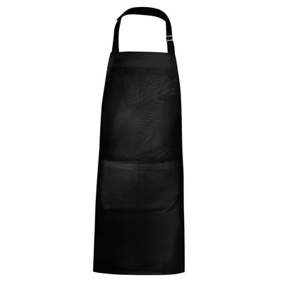 Delantal Largo Ajustable Algodón 2 Bolsillos Negro UNICA