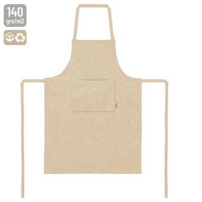 Delantal de algodón con cinta extra larga y bolsillo