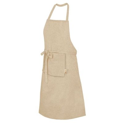 Delantal de algodón con cinta extra larga y bolsillo