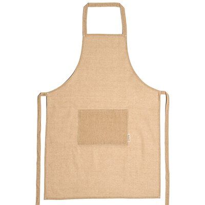 Delantal de algodón reciclado con bolsillo frontal Crudo Talla Única Adulto