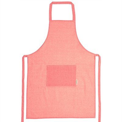 Delantal de algodón reciclado con bolsillo frontal Rojo Talla Única Adulto