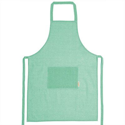 Delantal de algodón reciclado con bolsillo frontal Verde Helecho Talla Única Adulto