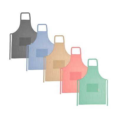 Delantal de algodón reciclado con bolsillo frontal