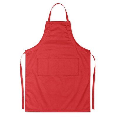 Delantal de cocina ajustable con dos bolsillos Rojo