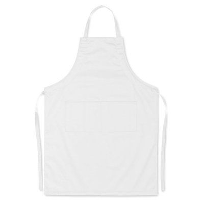 Delantal de cocina ajustable con dos bolsillos Blanco