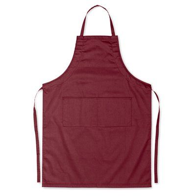 Delantal de cocina ajustable con dos bolsillos Burdeos