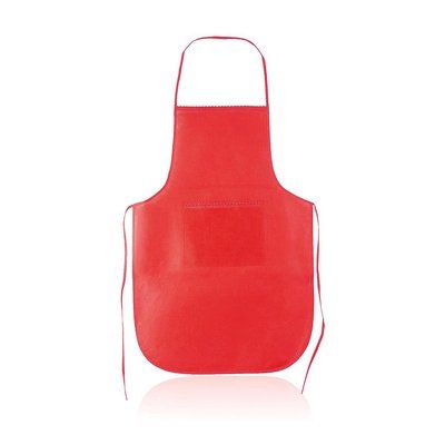Delantal corto de non woven y ribete decorado Roj