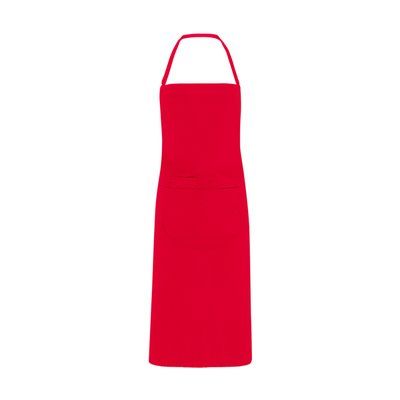 Delantal largo de popelina Rojo UNICA
