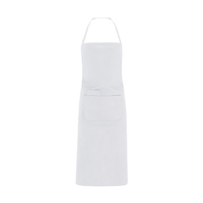 Delantal largo de popelina Blanco UNICA