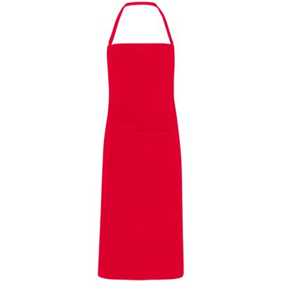 Delantal largo de popelina Rojo UNICA