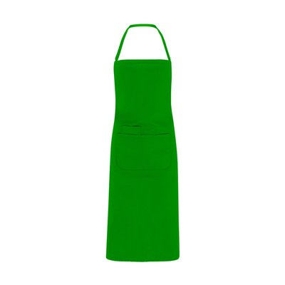 Delantal largo de popelina VERDE HELECHO UNICA