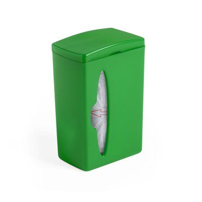 Dispensador de bolsas con clip de agarre Verde